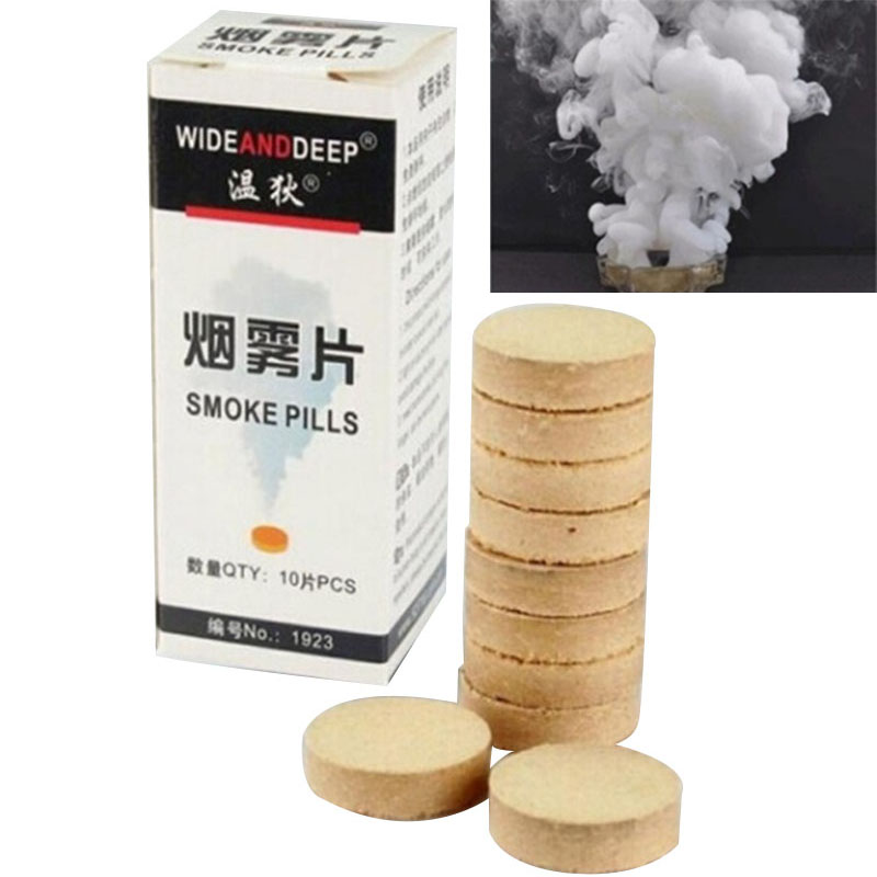 10Pcs Combustion Smoke Cake Pills Props Aid Halloween Decoration Tool Smoke Round Bomb Effect Show For Photography Event & Party