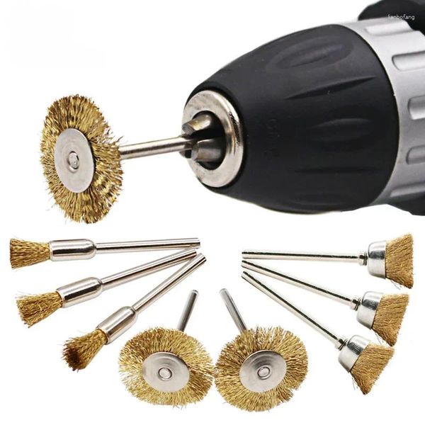 10 Uds. Cepillos de rueda de alambre de cobre troquelador herramienta rotativa eléctrica para grabador