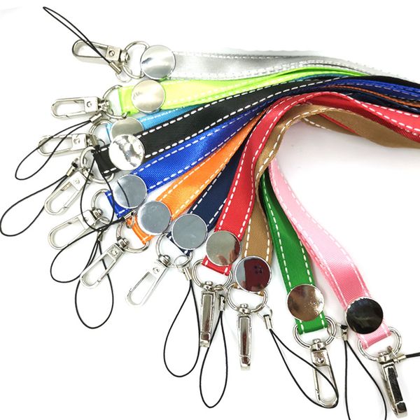 10 pièces Couple couleur Pure cou lanière porte-clés téléphone portable sangle ID porte-Badge corde clé porte-clés cosplay accessoires