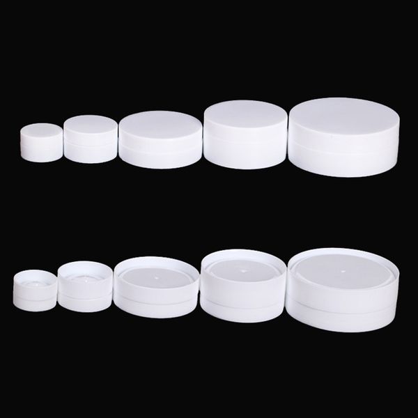 10pcs crème conteneur pot en plastique cosmétique emballage blanc portable vide pommade poudre masque conteneurs 3g 5g 10g 30g 50g 100g