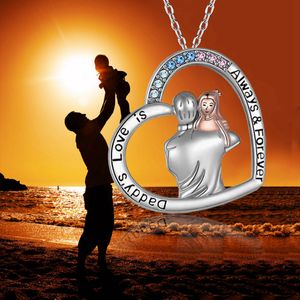 10 pièces créatif coeur forme papa amour pendentif collier mode fille famille bijoux romantique fête des pères cadeaux