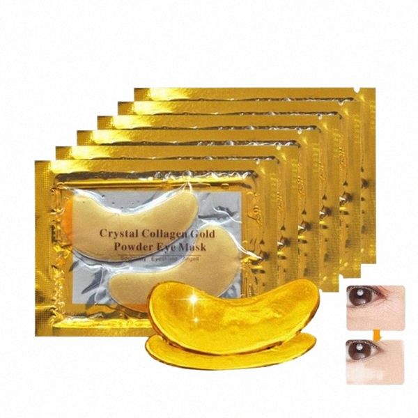 10pcs cristal collagène poudre d'or masque pour les yeux anti-âge cernes acné patchs de beauté pour les soins de la peau des yeux cosmétiques coréens Y1UM #