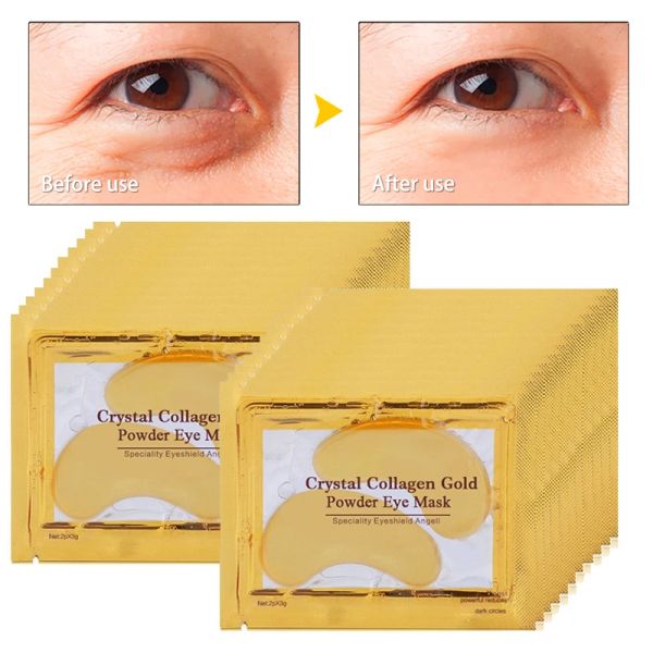 10pcs Crystal Collagène Gol Powder Masque oculaire anti-âge Cercles sombres Pares de beauté pour la peau des yeux Cosmétiques coréens