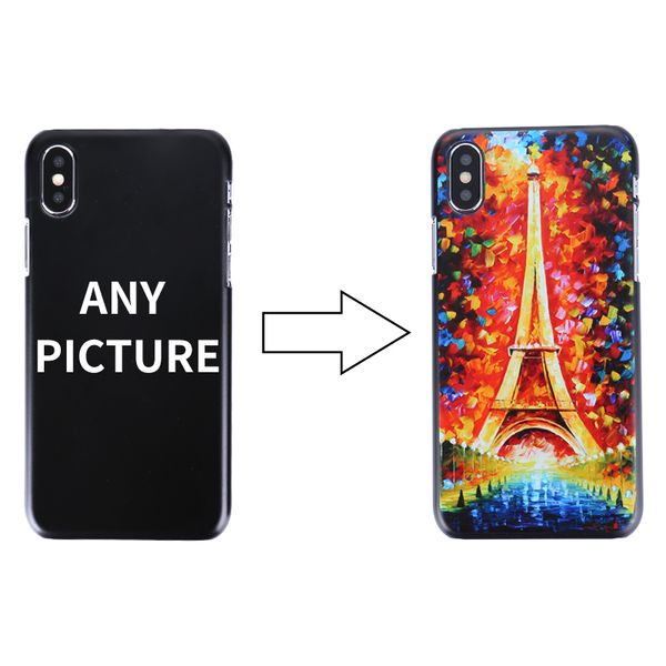 Étui de téléphone bricolage personnalisé imprimé étui de protection rigide pour iPhone 7 8 Plus X XS XR XS Max pour Samsung s10