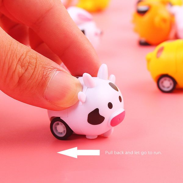 10pcs Lindo animal retrocedida Car para niños Favor de la fiesta de cumpleaños Juguetes Baby Shower Regalo invitado Souvenir Boys Girl Giveaway Fillers