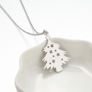 10 -stks schattige kerst pijnboompijn ketting kegel eikels eiken cederboom met sterren hanglank roestvrijstalen planten minimalistische chokers kraag sieraden