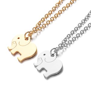 10 stks Leuke Lucky Baby Elephant Choker Ketting Set Femme Cartoon Dier Rvs Charm Hanger Dames Zus Dames Paar Kraag Mode Gouden Ketting Sieraden