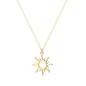 10pcs mignon lune Sun déesse Sunlight Pendant Collier Sunshine Clavicule en acier inoxydable Chaîne Femme Femme Chaîne Ourtdoor Jewelry Gift