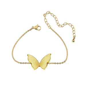 10 Uds. Pulsera delicada y hermosa de mariposa para mujeres, niñas y niños, pulseras con dijes de acero inoxidable de Color dorado y plateado