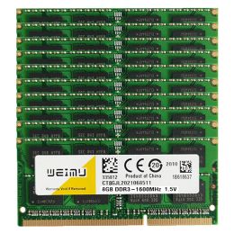 10pcs DDR3L RAM 4 Go 8 Go 16g Mémoires d'ordinateur portable PC3 12800 10600 8500 1600 1066 1333 MHz 240pin SODIMM MEMORIA MEMORIA DDR3L RAM