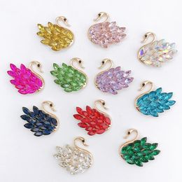 10 -stks Designer Croc Charms Bling Metal Swan schoendecoraties verstopt sandalen polsband accessoires vrouwen meisjes feestgifs