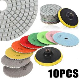 10 Stuks Diamond Pads Kit 4 Inch M14 Wiel Voor Graniet Steen Beton Marmer Polijsten Tool Slijpschijven Set300s