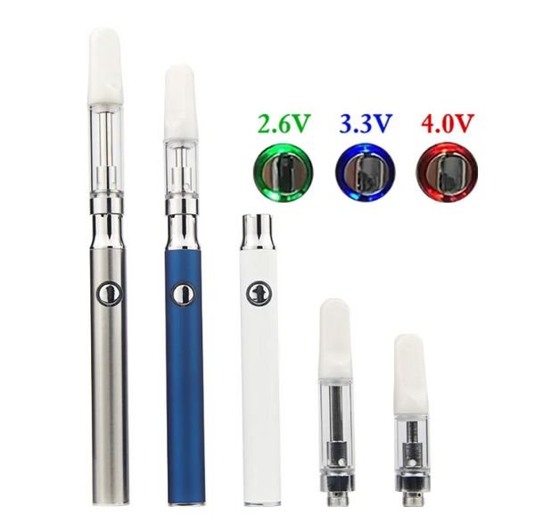 10 PCS Jetable Vape Stylo Rechargeable E Cigarettes Kits 0.5 ml 1.0 ml USB Chargeur Céramique Bobine Vide Verre Cartouche Embouchure Vapes