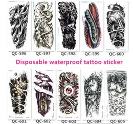 10 -stcs Wegwerp waterdichte arm tattoo sticker glitter metaal body art prop make -up patroon tijdelijke tattoo stickers 210100mm6950529