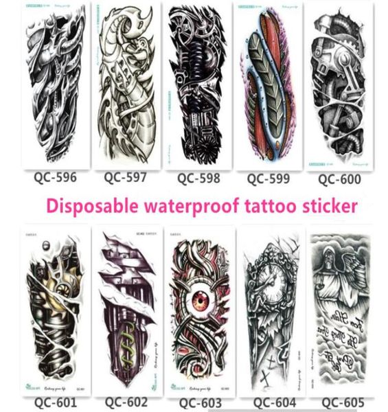 10 stuks wegwerp waterdichte arm tattoo sticker glitter metalen body art prop make-up patroon tijdelijke tattoo stickers 210100mm7088043