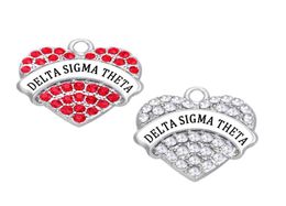 10PCS DIY Delta Sigma Theta Grieks Sorority DST Hart Crystal Charm Organisatie Charm7340908