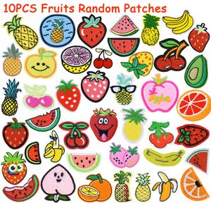 10 STKS Diy Fruit Patches Willekeurig voor Kleding Ijzer Geborduurde Patch Applique Opstrijkbare Patches Naaien Accessoires Badge Patch voor Clo8687725