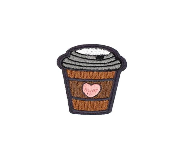 10 piezas Patches de café con forma de corazón de diatismo Tabrics ropa ropa de ropa para niños en parche de apliques de transferencia para el parche de bordado de costura AC1062208