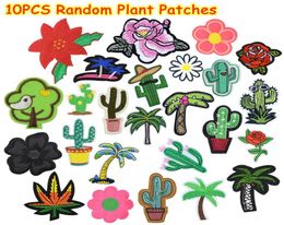 10 UNIDS Parches de Plantas de Bricolaje Al Azar para Ropa Parche Bordado de Hierro Apliques de Hierro en Parches Accesorios de Costura Parche de Insignia para Clo6844890