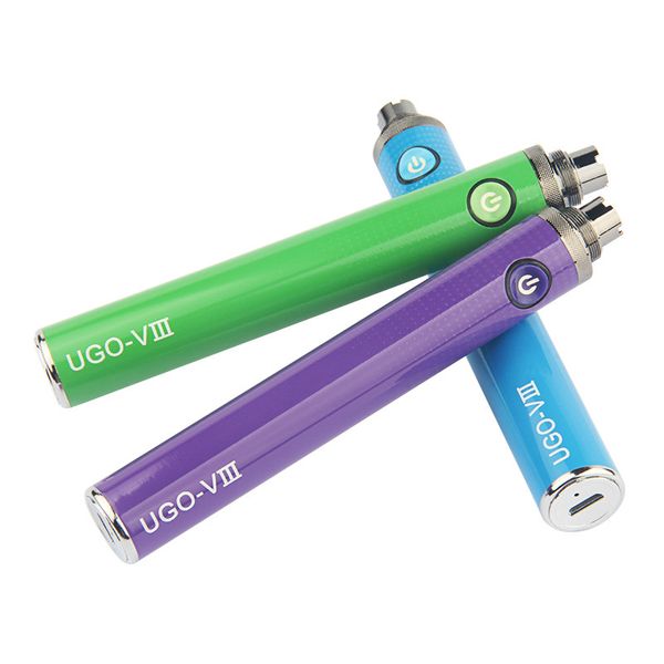 10pcs E Pipe Vape UGO VIII Kit de batterie 1300mAh Batteries de tension variable Pen Ego UGO-VIII 510 Fil pour les cartouches d'huile épaisses