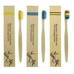 10-stcs Eco-vriendelijke bamboe tandenborstel zachte borstelharen biologisch afbreekbare plasticvrije volwassenen tandenborstel bamboe handgreep borstel