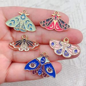 10pcs ENAMEL LOUNE étoile Moth Butterfly Charms For Orear Bringle Bracelet Chaînes Pendante Accessoire pour bijoux de bricolage Making 240408