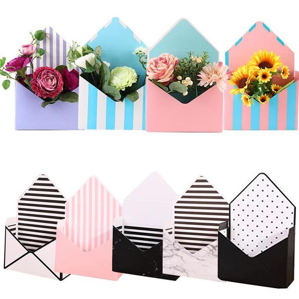 10 PCS Enveloppe Boîtes À Fleurs Bouquet Boîte Cadeau Main Tient Pliant Bouquet Floral Boîte De Papier Romantique Fleur Porte-Papier Decor274Q