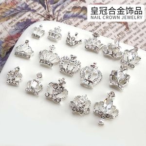 10 -st uit prachtige ijs doorscharelijke kristal diamanten kroon legering nagel kunst kunstteheiligen sieraden decoraties manicure ornamenten