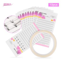 10 stks Wimper Extension Individuele Wimpers Display Papier Wimper Plakkaart Draagbare Salon Accessoires Enten Wimper Tool