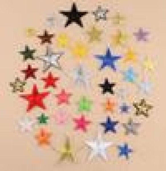 10pcs Fabric Fer sur des appliques avec de la colle artisanat Craft Yellow Red Pentagram Star pour Whole8662795