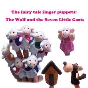 10 -stcs/ set vinger puppets Fairy Tale Wolf en de zeven kleine geiten pop baby kind verhalen vertellen vroegtijdig educatief speelgoed