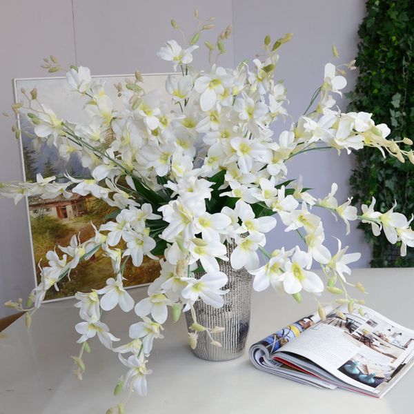 10 pièces fausses fleurs orchidée branche décoration de mariage Bouquet maison salon affichage Arrangements de fleurs accessoires de photographie