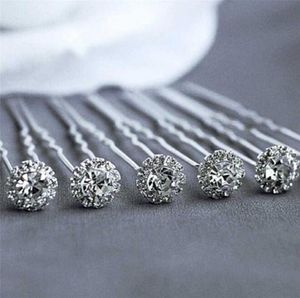 10pcs Fashion Wedding Bridal Pearl Flower Clear Crystal Righestone Hair épingles Clips Bridesmaid Sweet Bijoux Accessoires de cheveux H06789131