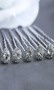 10pcs Fashion Wedding Bridal Pearl Fleur Clear Crystal Righestone Hair épingles Clips Bridesmaid Sweet Bijoux Accessoires de cheveux H02471337