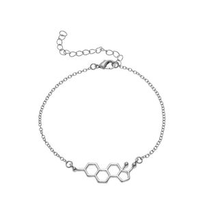 10 pièces Bracelets de Structure de molécule d'hormone féminine géométrique Science infirmière formule de chimie Dopamine chaîne de charme moléculaire femmes bijoux