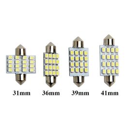 10Pcs Festoen 31Mm 36Mm 39Mm 41Mm C5W Led Koepel Gloeilampen 16 Smd 3528 auto Led Interieur Verlichting Auto Kaartlezen Lampen Wit 12V231P