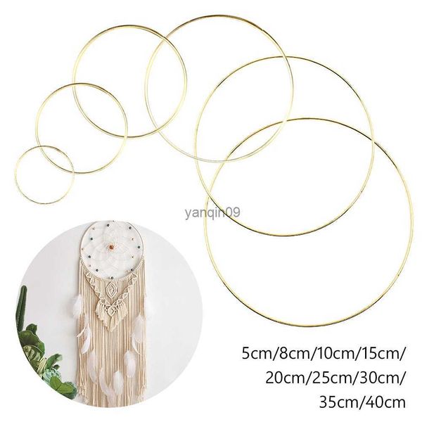 10 Pcs Floral 5 cm-40 cm Or Métal À La Main BRICOLAGE Artisanat Maison Anneau De Mariage Anneau Décorations Suspendues Couronne De Macramé Carillons Éoliens Décor L230626