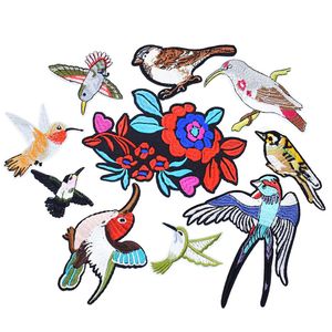 10 PCS fleur oiseaux série patchs de broderie pour vêtements fer patch pour vêtements applique accessoires de couture autocollants sur tissu iro274H