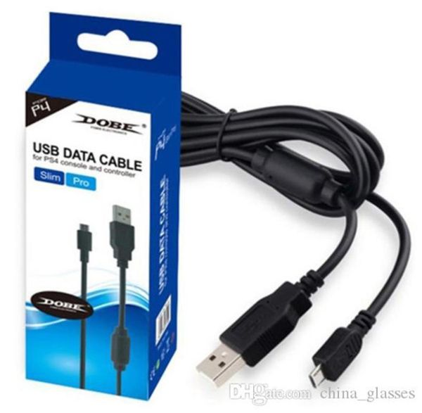 10pcs para el controlador PS4 PlayStation Controlador inalámbrico Cable de carga PS4SLimpro Cable de datos USB 18m con anillo magnético6570047