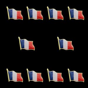 10 pièces France français agitant le monde époxy médaille drapeau épinglette Badge broche