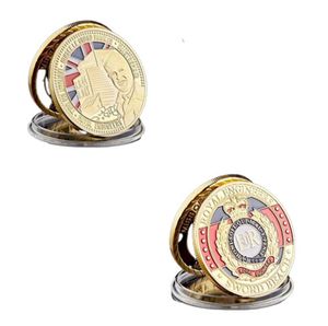 10pcs France Sword Beach Souvenir Challenge Craft Euro Royal Engineers Dday Gold plaqué commémoratif Metal Coin Value Collection4798084