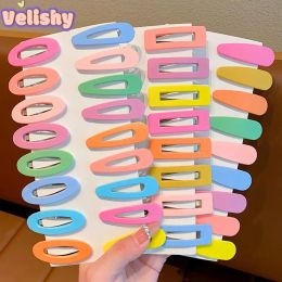 10pcs Frosted Simplicity Hairpins For Girls Rectangle Oval Drop Square Cair Clips For Kids Snap Coils Clips Hairpins Click Clack