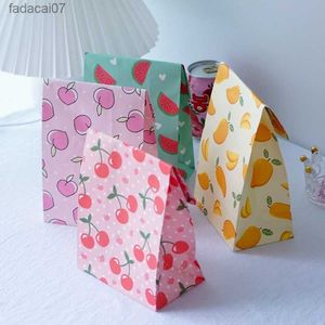 10 STUKS Vruchten Snoep Gift Bags Kleurrijke Ananas Aardbei Verpakking Papieren Zak voor Verjaardag Zomer Party Kids Geschenken Candy Supply L230620