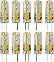 Ampoules LED G4 JC à double broche, 10 pièces, 2W 12V 10W-20W, ampoule halogène T3 de remplacement pour paysage (blanc chaud 3000K)