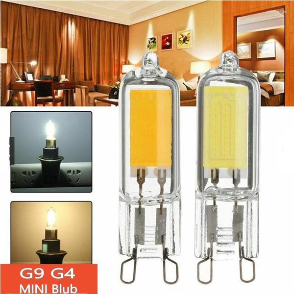 10 pièces G9 LED verre COB ampoule 7W 9W 12W 15W lumière lampe AC220V blanc froid/blanc chaud puissance constante éclairage G4 ampoules