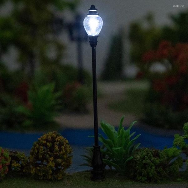 10 Uds., modelo de jardín, tren ferroviario, escala OO/HO, postes de lámpara, farola Led, luces decorativas para exteriores