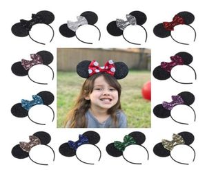 10 pièces fille mignon noir oreilles de souris bandeau avec paillettes cheveux arc enfants Bling paillettes bandes de cheveux vacances cheveux accessoires pour enfants 3853068