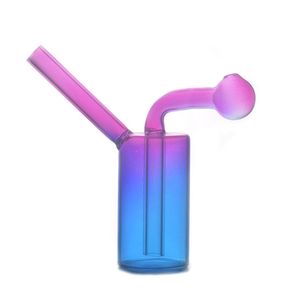 10pcs verre cendrier Bong arc-en-ciel épais Pyrex Pipes à fumer épais coloré tuyau de verre eau Bongs pour fumer Dab outils de fumer