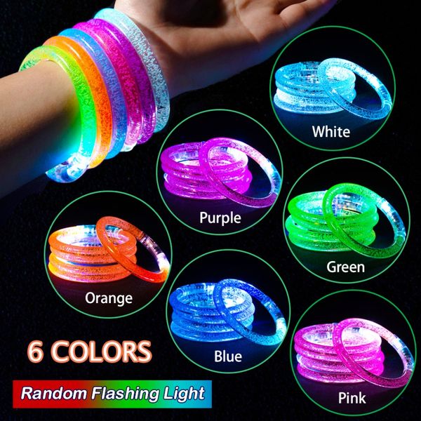 10pcs Glow Bangle LED Bracelets Glow in The Dark Party Supplies Light Up Bracelets Bracelet Néon pour Enfants Adultes