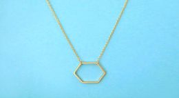 10pcs Goldsilver Géométrique Hexagon Collier Sexangle Simple Neccoldages Open Ligne Hive Hexagon Collier Bijoux pour femmes7253543